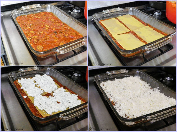 Three Cheese Lasagna with Meat Sauce #SundaySupper #FamilyDinnerTable | Webicurean
